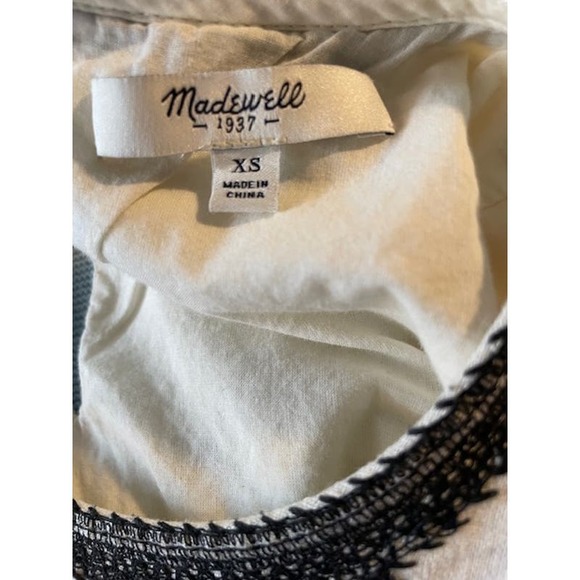 Madewell Size X-Small Linen Blend Short Sleeve Cream Dress - Picture 4 of 5